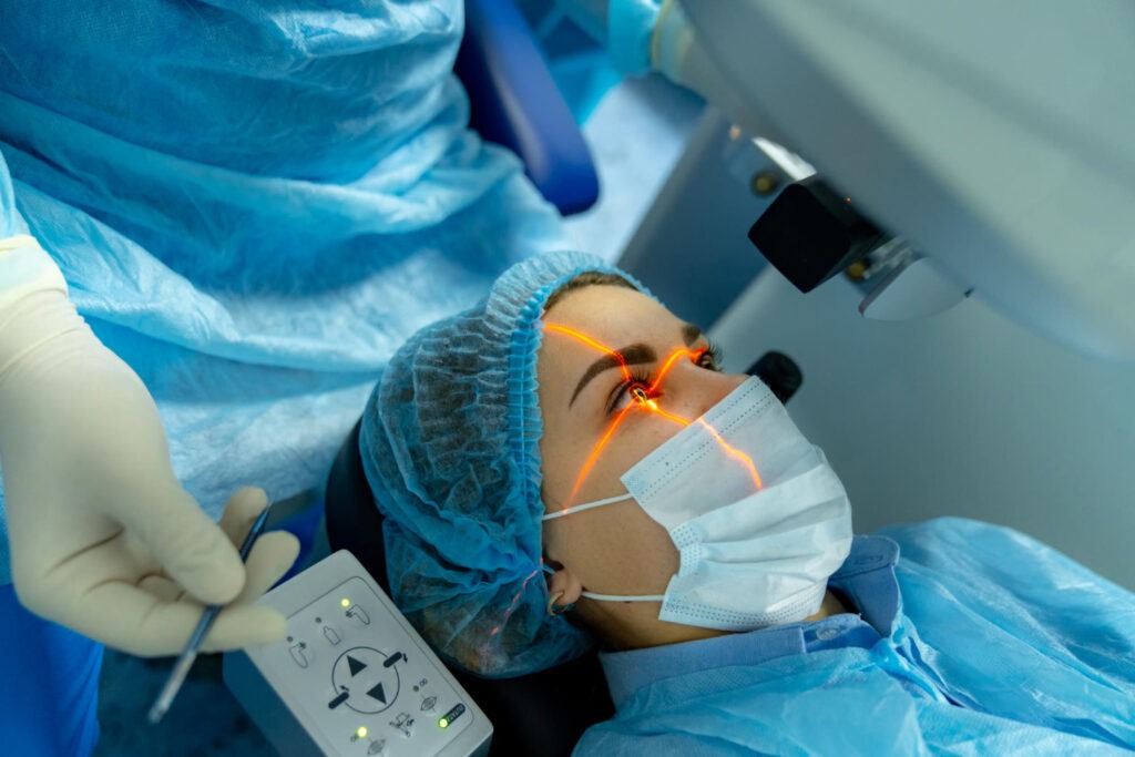 Patient undergoing eye surgery in Turkey