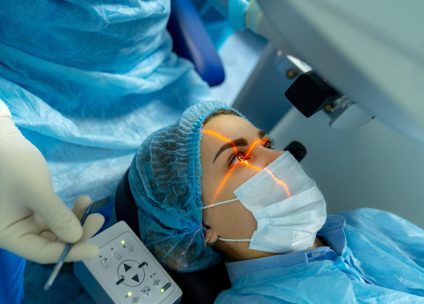 Patient undergoing eye surgery in Turkey